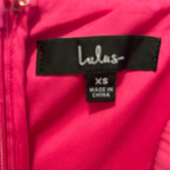 Lulus Cascading Crush Hot Pink Tiered Bustier Midi Dress - Size XS - Picture 4 of 4